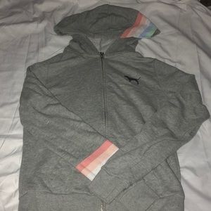 Pink zip up sweatshirt